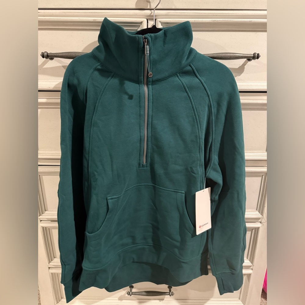NWT Lululemon Scuba Oversized Funnel Neck Half Zip sweatshirt- Storm Teal Color